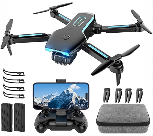CRAZYNOV DRONE WITH CAMERA, 1080P FPV FOLDABLE DRONE WITH BRUSHLESS MOTOR, ONE KEY TAKE OFF/LAND, ALTITUDE HOLD, 360° FLIP, GRAVITY CONTROL, 2 BATTERIES, 3 SPEEDS MINI DRONES FOR KIDS BEGINNERS