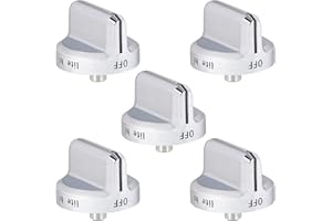 TURNEGOO Upgrade 5304502763 Stove Knob Replacements, Compatible with Frigidaire Gas Stove Range Oven Knobs, Reinforced Stainless Steel Protection Ring, Replacement Part for AP5984069 (5 Packs)