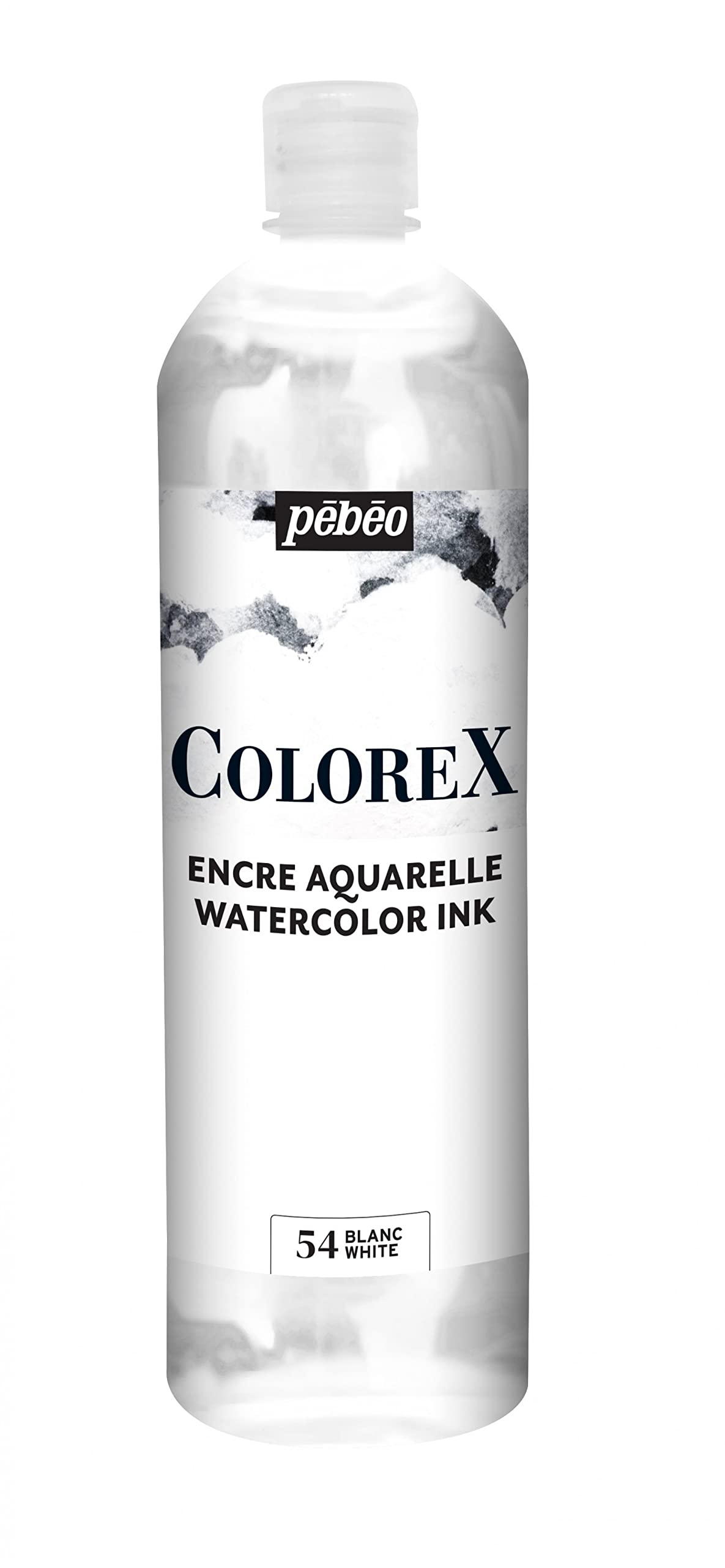 Pébéo - Colorex 1 L White Ink – Colorex Watercolour Ink Pébéo – White Ink Velvety Rendering – Multi-Tool Drawing Ink for All Media – 1 L – White
