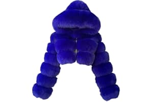 HINDOLA Womens Fluffy Faux Fur Solid Jacket for Women Long Sleeve Sexy Short Coat Autumn Winter Shearling Overcoat