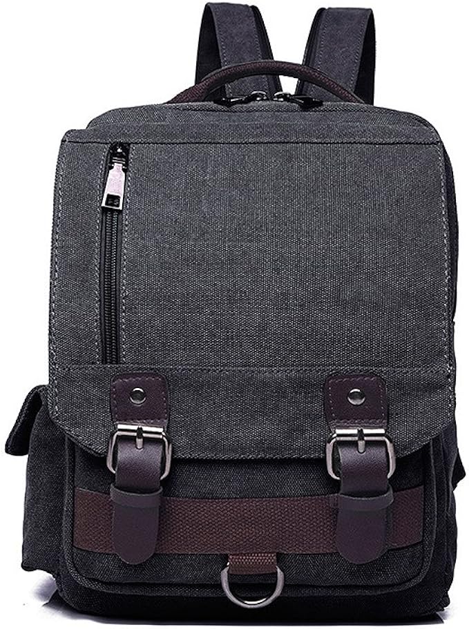 mens black canvas backpack