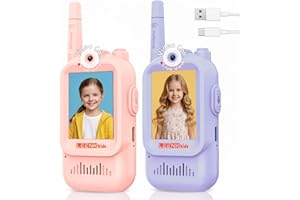 LEENK Video Walkie Talkies for Kids 2 Pack - Rechargeable Video Intercom Handheld, Indoor & Outdoor Range, Easy Use for Ages 