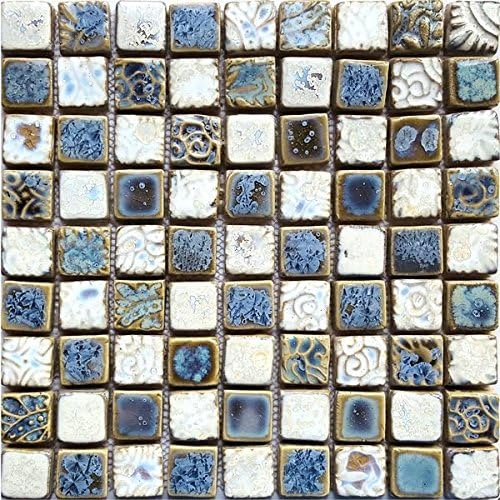 Ceramic Mosaic Old Blue White 30
