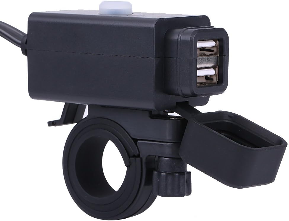 Keenso Motorcycle Usb Charger, Universal Motorcycle SAE to USB Cable Adapter 12V-24V 2.1A Waterproof Dual Port Power Socket, Table, GPS - Image 4