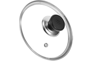SUPVOX Pot Lid 6.5-Inch Tempered Glass with Stainless Steel Rim and Insulated Handle, Suitable for