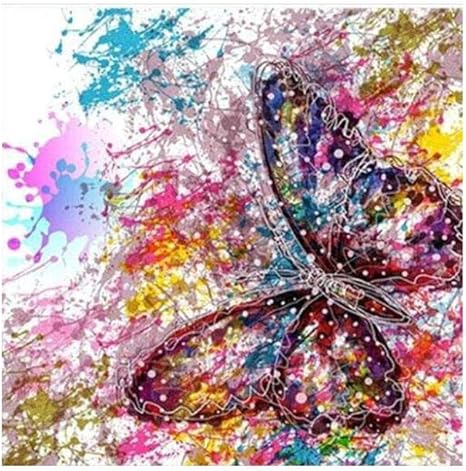 Amazon Co Jp ダイヤモンド絵画 クロスステッチキット Diy ダイヤモンドアート インテリア クリスタルラインストーンダイヤモンド 壁 アート手作り家装飾 30 30cm 塗られた蝶 ホーム キッチン