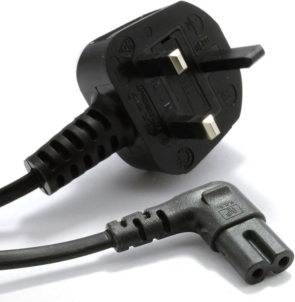 3M FIGURE 8 RIGHT ANGLED MAINS POWER LEAD PS3,PS4,SATELLITE,RADIO,CABLE,TV