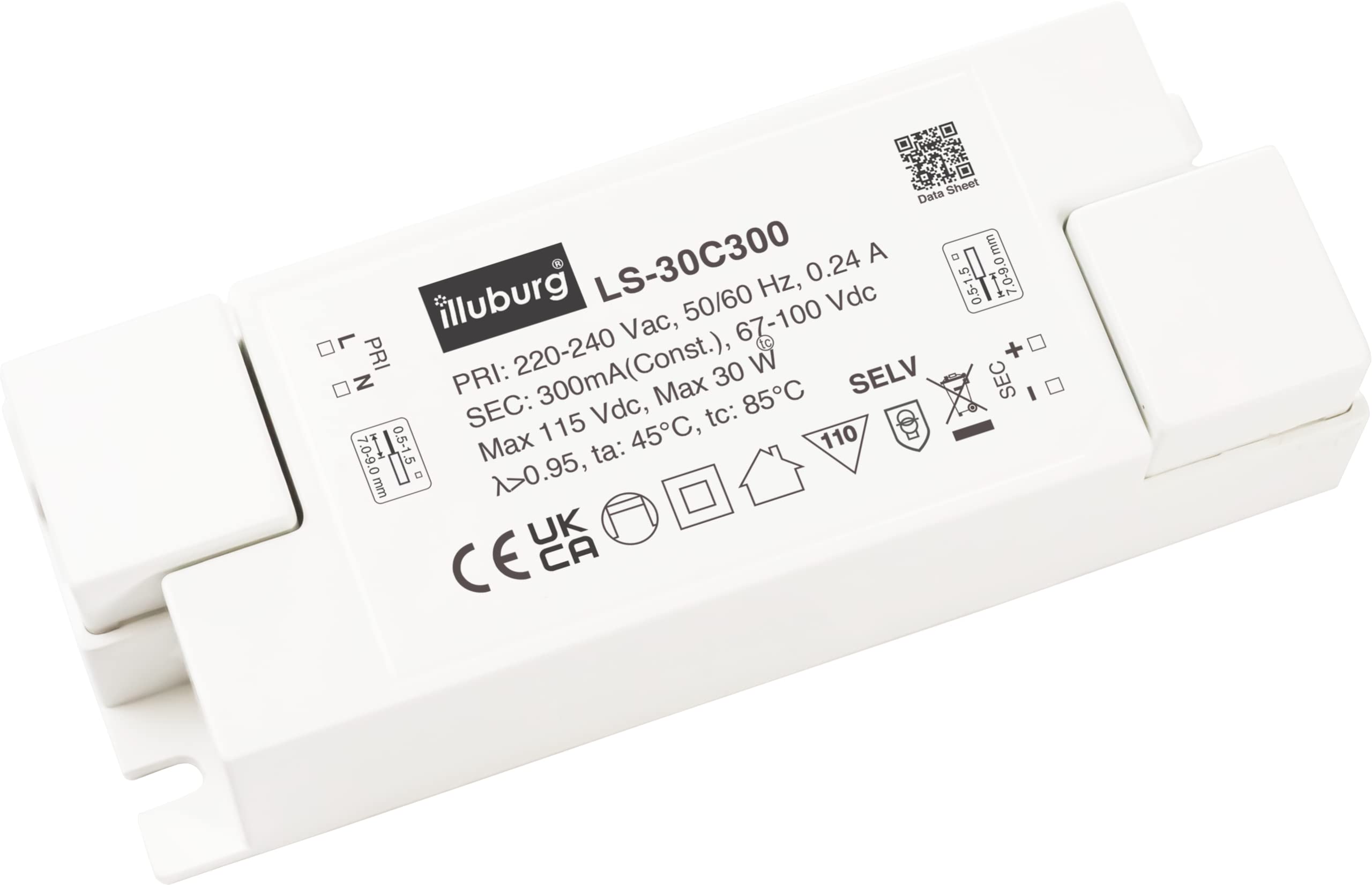 LED Driver 300mA 30W Constant Current Flickerfree LED Transformer Power Supply