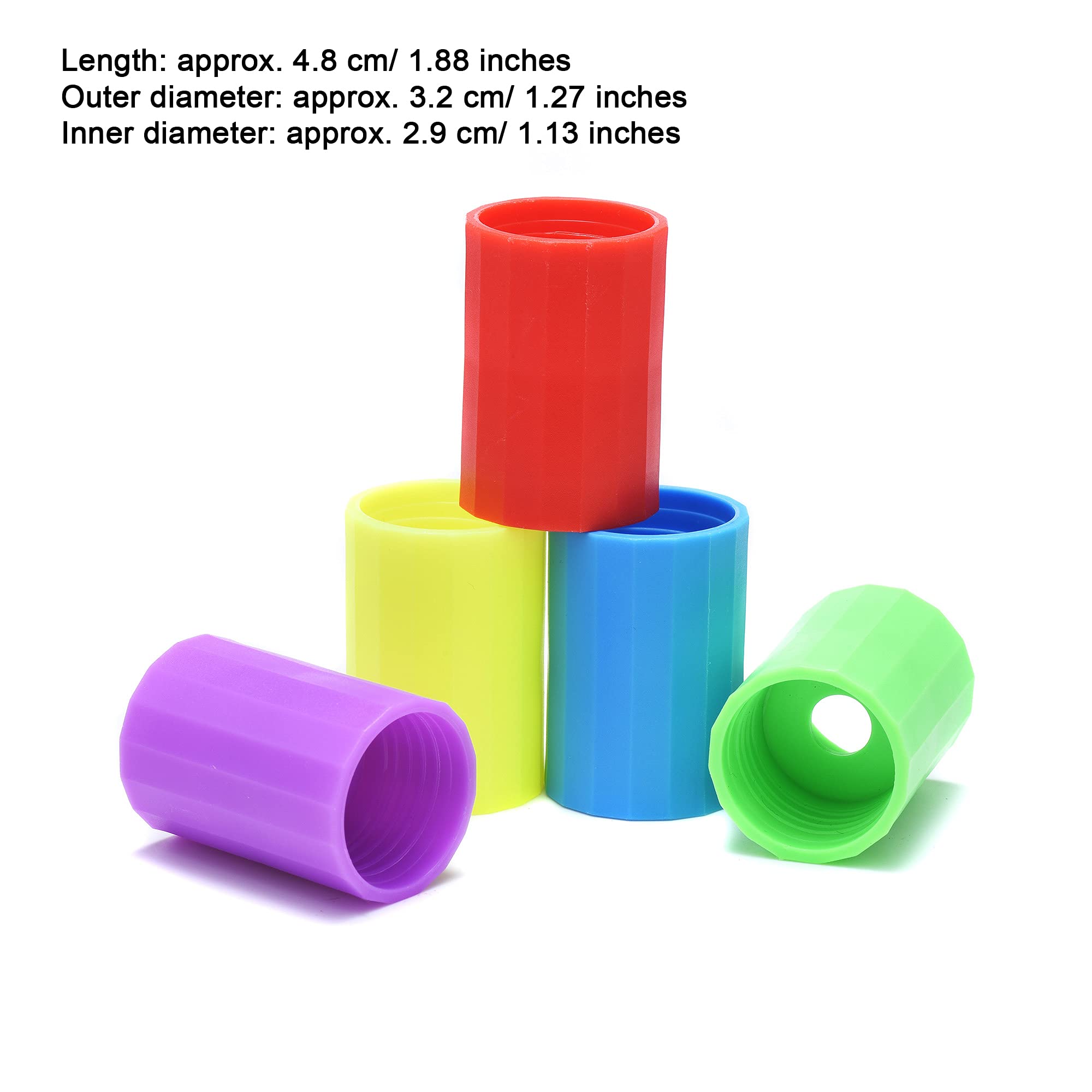 25 Pieces Tornadoes in A Bottle, Plastic Tornado Bottle Connector Cyclone Tube Vortex Connector for Scientific Experiment, 5 Colors