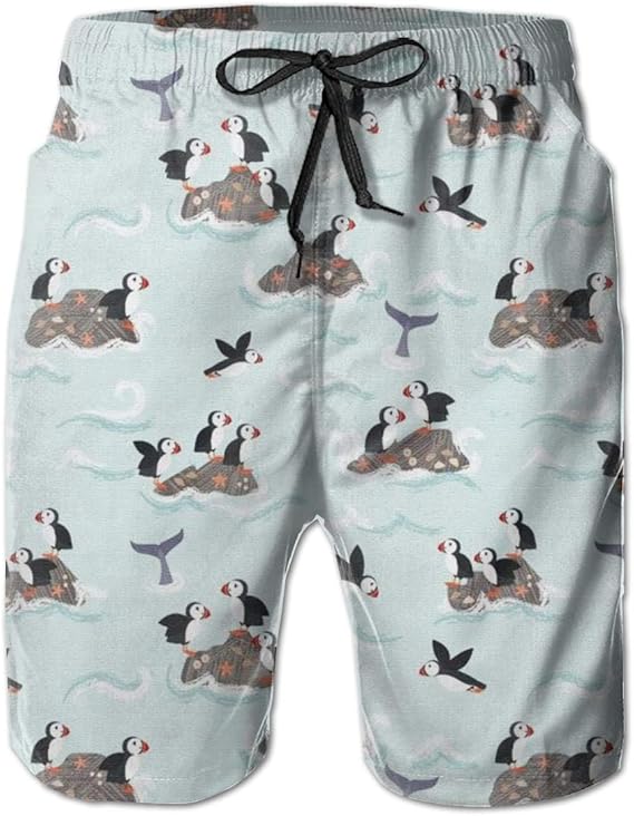 Amazon Co Jp ペンギン 水着 メンズ ショーツ サーフパンツ 海パン メンズ水着 ビーチパンツ サイズ調整 ゆったり 防水速乾 旅行 水陸両用 ファッション