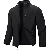 33,000ft Men's Lightweight Softshell Jacket Fleece Waterproof Windbreaker | 7 Pockets, Windproof Soft Shell, Warm Insulated Lined, Zip Up Fall Winter Coat for Hiking Tactical Outdoor Causal Work Ski