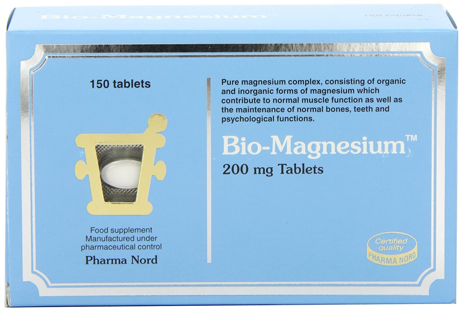 Pharma Nord Bio-Magnesium 200mg – 150 Tablets – High Absorption Magnesium Supplement – Supports Muscle Function, Energy Release & Nervous System – Vegan & Gluten Free