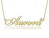 Aurora Heart Name Necklace 18k Gold Plated