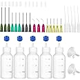 Ehoycq 30ml Glue Precision Tip Applicator Bottle,Needle Tip Squeeze Bottle with 14ga 16ga 18ga 20ga 25ga Blunt Needle Oiler and Storage Caps