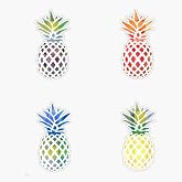 CNW Studio Colorful Pineapple Set Vinyl Waterproof Sticker Decal Car Laptop Wall Window Bumper Sticker 5"