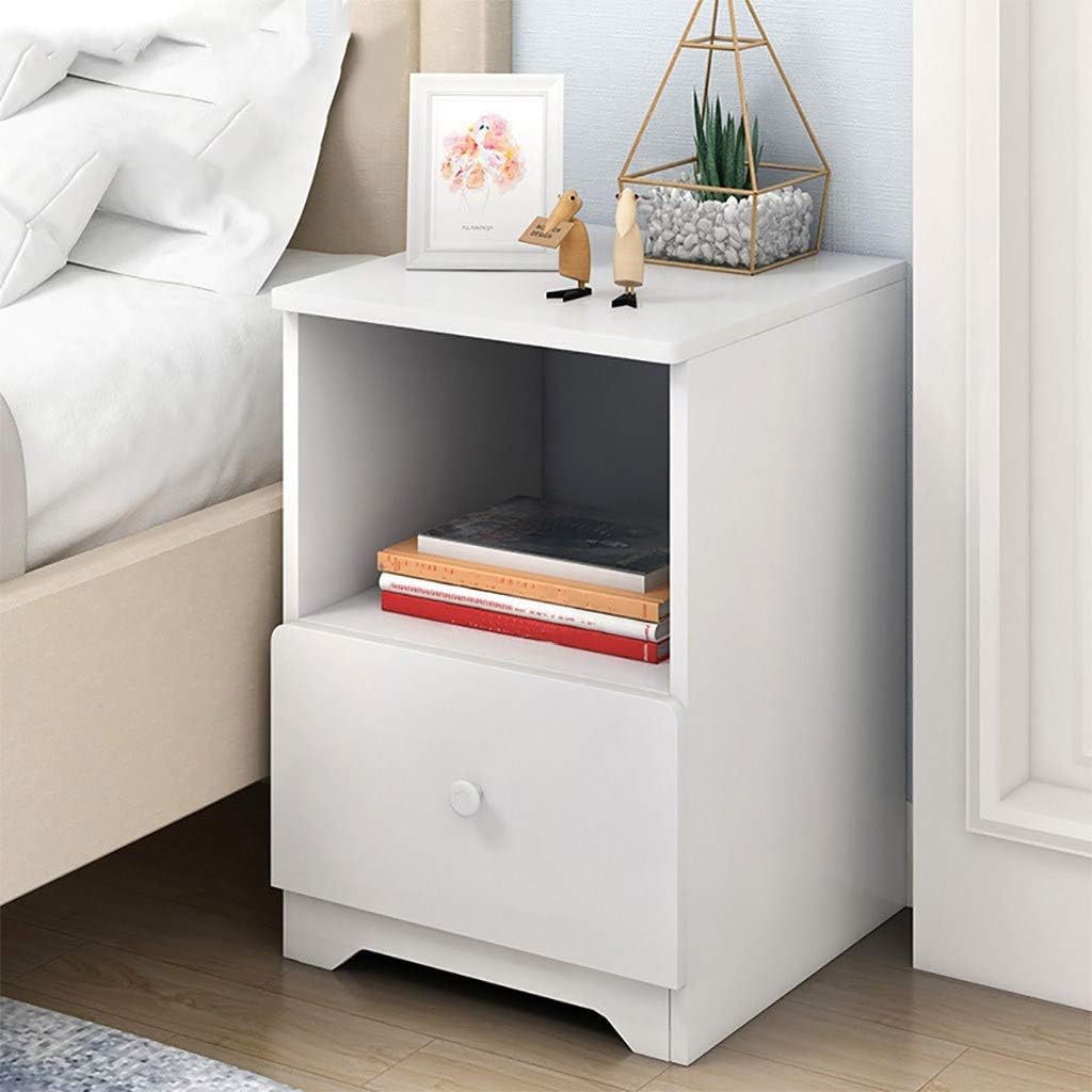 US Fast Shipment Quaanti Nightstand with 2 Drawers and Open Cabinet - Bedside Furniture & Accent End Table Chest,Side Table for Small Spaces,Wood Look Accent Furniture for Bedroom (A)