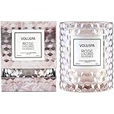Voluspa Rose Colored Glasses, Cloche Textured Glass Candle, 8.5 Ounce, 55 Hour Burn Time, Coconut Wax for Clean Burning, Handcrafted in The USA