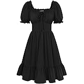 Scarlet Darkness Women’s Corset Mini Dresses Puff Sleeve Square Neck Babydoll Dress Summer Casual Cottagecore Dress