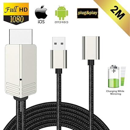 Kompatibel mit iPhone iPad Android Smartphone zu HDMI Kabel, FAERSI 1080P HD MHL HDMI Adapter für Smartphone zu TV/Projektor/