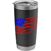 Brush Style American Flag Stainless Steel Insulated Tumbler