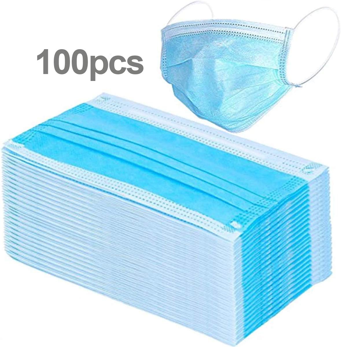 100pcs/pack Disposable Face Mask 3 Layer Salon Black Box Dust Ear Loop Medical Mouth Flu Mask Dental Anti-Dust Face Surgical Masks