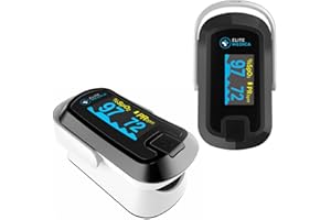 Elite Medica Premium Fingertip Pulse Oximeter, Health Canada Authorized Medical Device, Digital SpO2 Blood Oxygen Saturation 
