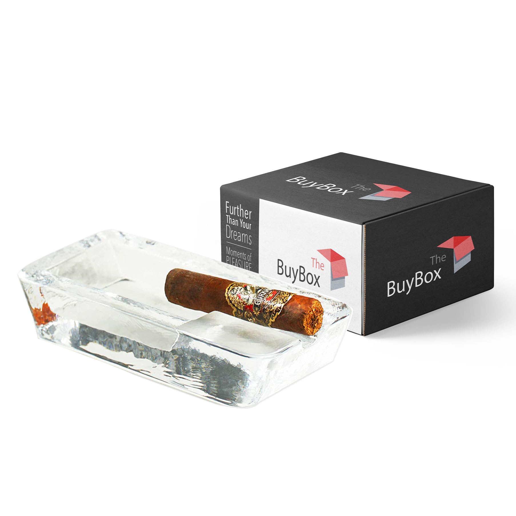 the mask el turko Buybox Cigar Ashtray Big Ashtrays for Cigarettes Outdoors Large Heavy Glass Patio/Outdoors /Indoor/Home Decor Cigars Ash Tray Giant Luxury Premium Cigarette Outdoor, Clear