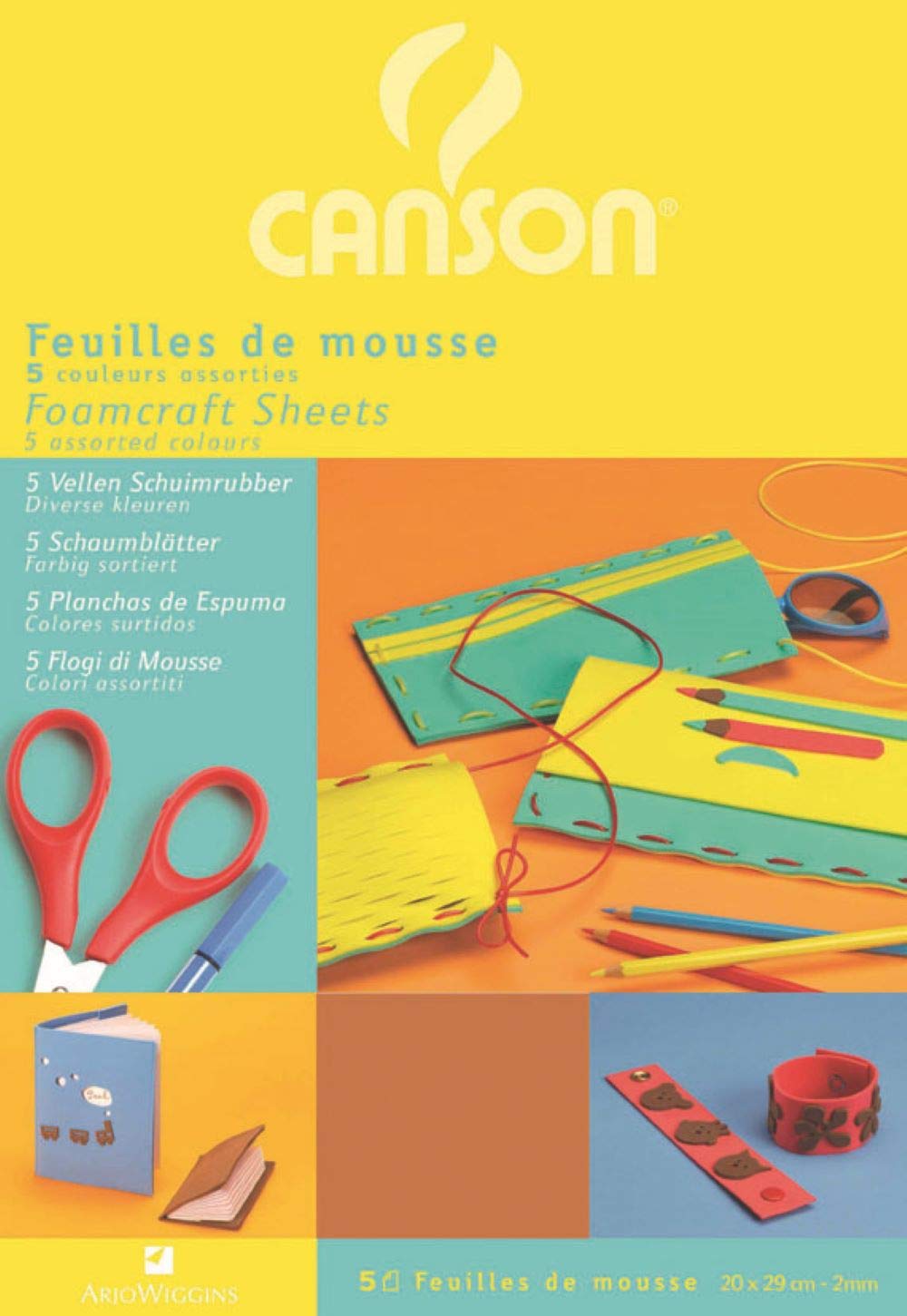 Canson 20 x 29 cm Coloured Foam (Pack of 5 Sheets)
