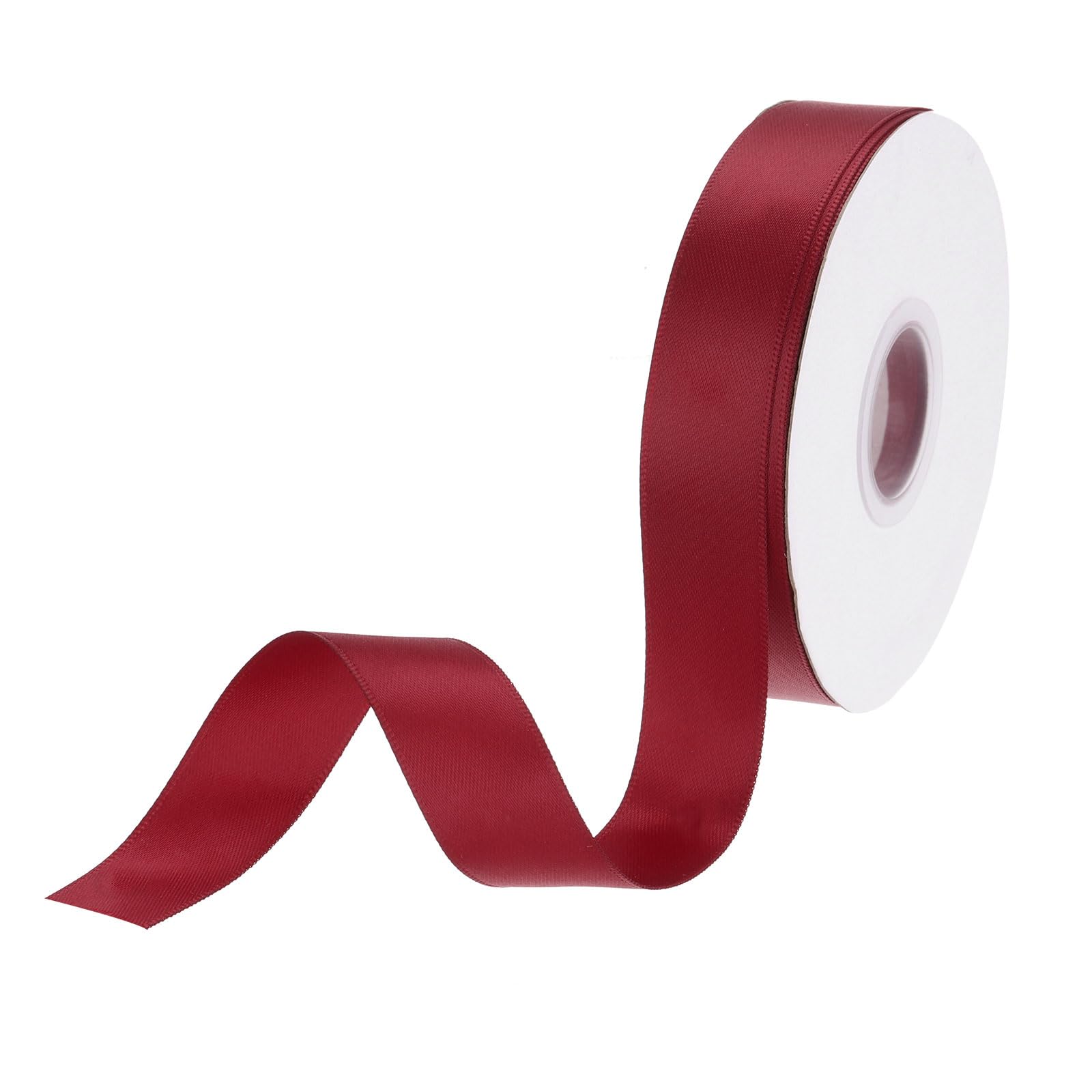 DMiotech 20mm Satin Ribbon 23m/75ft Thin Double Face Fabric Grosgrain Ribbon for Gift Wrapping Floral Hair Flower Bouquet, Burgundy Red