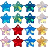 KISSITTY 32pcs Faceted Star Glass Charms for DIY Jewelry Making