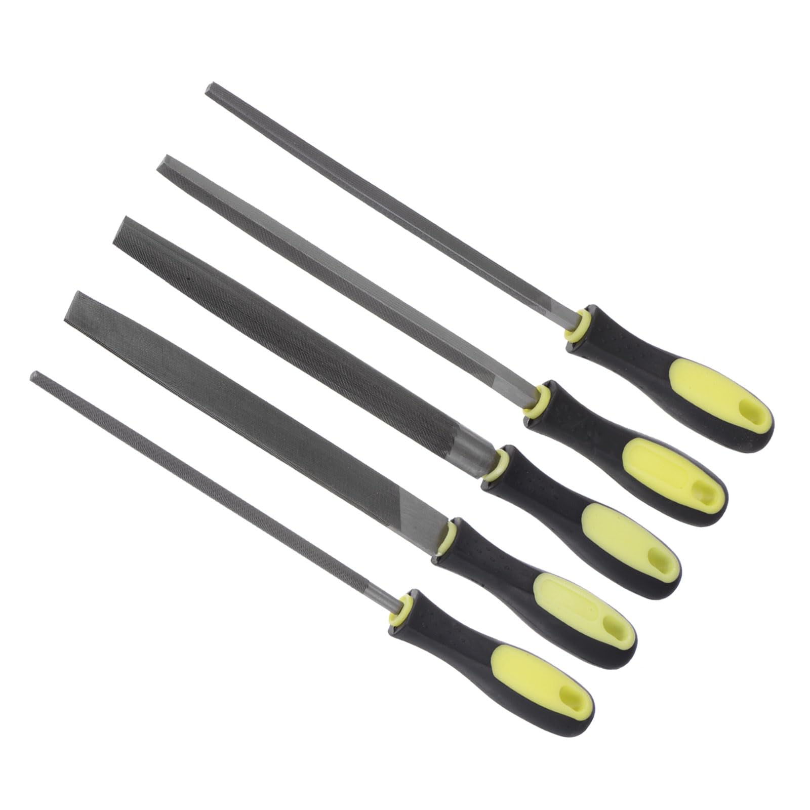 CoCud Metal File Set, | 8 Inch File Length |, High Carbon Steel Medium Cut File Hand Rasp with Anti-Slip Grip Handle - (Applications: for Shaping Metal Wood Plastic), 5-Pieces