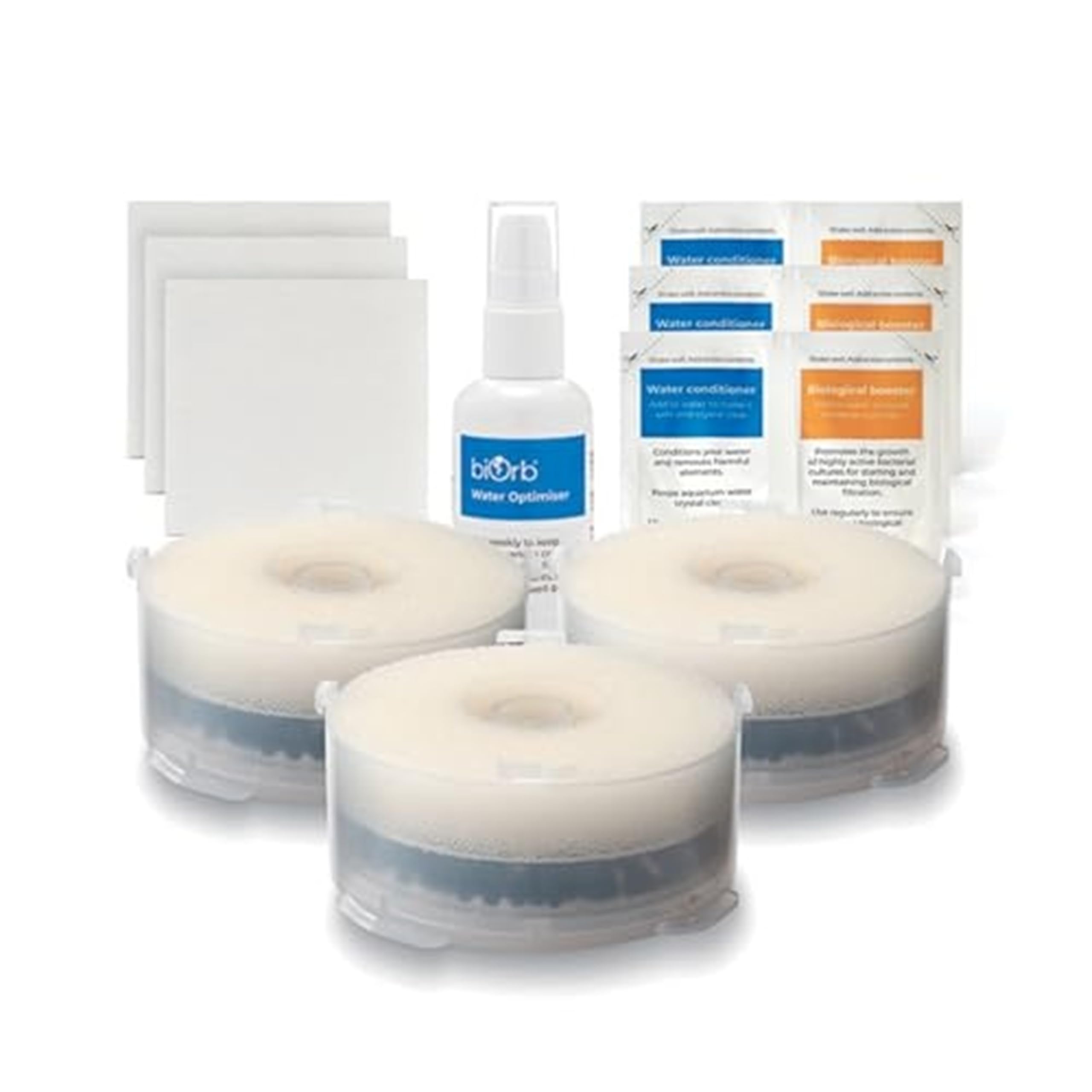 biOrb Aquarium Service Kit & Water Optimiser Pack - Filter Cartridges, Water Conditioner, Cleaning Pads & Biological Booster For Essential Fish Tank Maintenance, Perfect For Easy Routine Cleaning