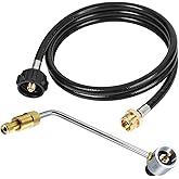 MCAMPAS Propane Hose Adapter with Regulator 6FT - Compatible with Jetboil Genesis 2 Burner Stove & Folding Gas Stoves, 1lb to