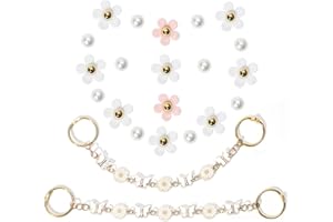 Ziigole Daisy Flower Shoe Chains Charm for Women, Cute Flower Shoe Charms for Clog Sandals, Bling Butterfly Shoe Chains for Girls, Party Favor