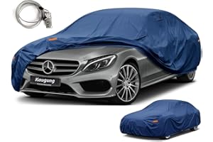 Kaugung Heavy Duty Car Cover Custom Fit Mercedes Benz C Class C250 C300 AMG C43 C63(2004-2024), Full Exterior Cover with Breathable Vent and Anti-Theft Lock Outdoor All Weather Protection.