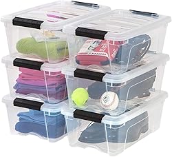 IRIS USA 13 Qt Stackable Plastic Storage Bins with