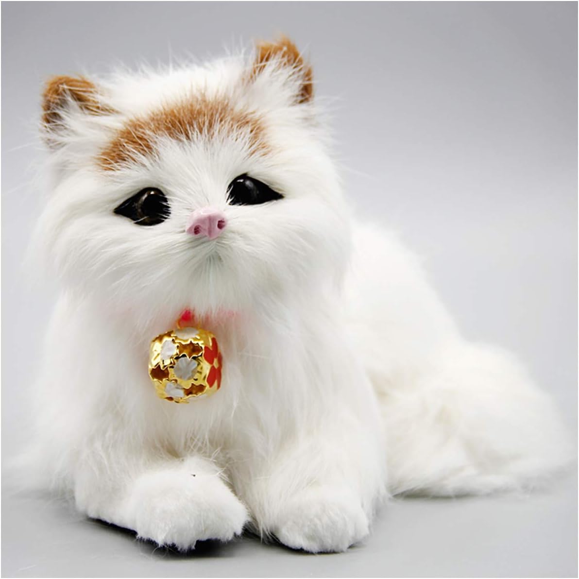 LUCKFY Simulation Plush Kitten Cat Children's Cute Pet Toy Model Pure Handmade Crafts for Home Decoration Car Accessories Kids Gifts