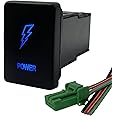 Blue Led ON-Off Power Push Button Switch with Wiring Connector for Toyota Car Toyota Prado Landcruiser RVA4 Sequoia Highlander 3Amp 12V
