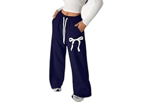 Baggy Sweatpants for Girl Wide Leg Casual Pants Elastic Waist Loose Jogger Sweatpant Teen Kids Preppy School Clothes