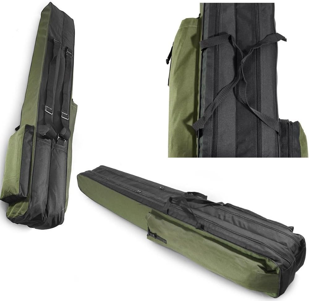 Fishing Rod Holdall, Holder, Bag, Carry Case, Luggage for made up rods with reels - 130cm / 51in (TWO Pockets)
