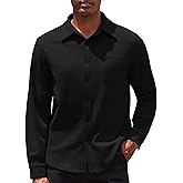 COOFANDY Mens Long Sleeve Button Down Shirt Casual Lightweight Shacket Spring Fall Shirt Jacket Overshirt