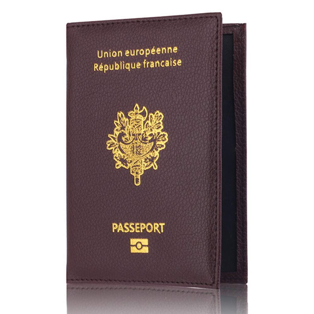 Eu France Passport Covers Pu Leather Passport Holder Cover Case Rfid Blocking Travel Wallet Coffee Luggage Accessories
