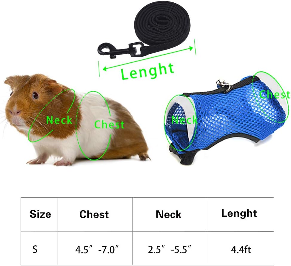 PERSUPER Small Animals Harness and Leash Adjustable Soft Mesh Small Pet