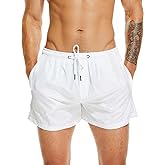 LINMYZAI Men's Swim Trunks 5" Quick Dry Bathing Suit Mens Sports Beach Shorts with Mesh Lining