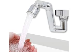 umogy Faucet Extender, Rotating Splash Filter Faucet Aerator, Universal 1080° Swivel Robotic Arm Swivel Extension Faucet Aerator, faucet extender for bathroom sink, 2 Water Outlet Mode (Scalable-1pcs)