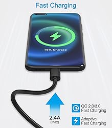 Micro USB Cable 6ft Long Android Charger Cable for