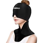 Migraine Relief Cap & Neck Ice Pack Wrap Gel Set with Velcro, Reusable Headache Relief Cap Shoulder Ice Pack, Head Cervical Hot and Cold Compress for Tension, Cooling, Pain Relieve, Swelling, Pressure
