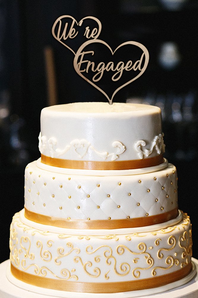 We're Engaged Cake Topper, Engagement Cake Topper, Bridal