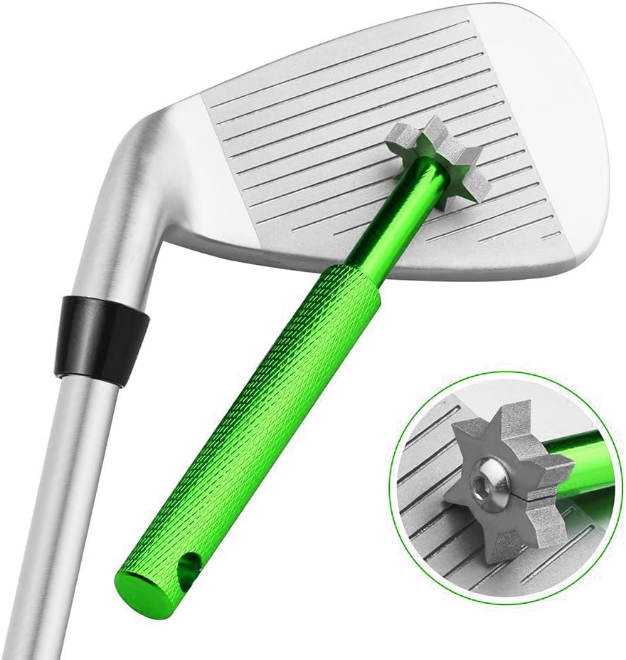 Golf Club Groove Sharpener Tool With 6 Heads - Sharpener Re-Grooving Tool and Cleaner for all Irons - Ideal For Optimal Backspin And Ball Control - The Perfect Tool for Wedges And Utility Clubs
