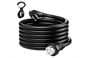 dé 50 Amp Generator Cord, 20ft NEMA 14-50P to SS2-50R, 4 Prong 50Amp Generator Cord for 50A Power Inlet Box, Twist Lock, 6/3 + 8/1 AWG Wire - ETL Listed